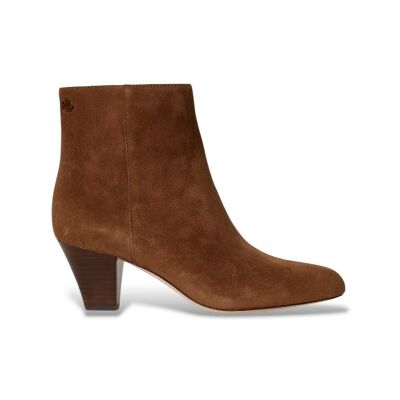 Lauren Ralph Lauren para mulher. 802P15713002 Botins Emersyn de camurça com salto marrom (38), Couro, 3 a 5cm, Zíper, Casual Lauren Ralph Lauren para mulher. 802P15713002 Botins Emersyn de camurça com salto marrom (38), Couro, 3 a 5cm, Zíper, Casual