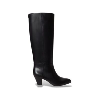 Lauren Ralph Lauren para mulher. 802P15714001 Bota alta Emersyn de couro com salto preto (39), 1 a 3cm, 5 a 8cm, Zíper, Nenhum, Casual, Clás Lauren Ralph Lauren para mulher. 802P15714001 Bota alta Emersyn de couro com salto preto (39), 1 a 3cm, 5 a 8cm, Zíper, Nenhum, Casual, Clás