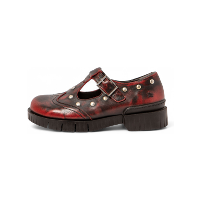Art para mulher. 11834S1F4003_008 1834S Sapatos Oxford em couro vermelho (36), Plano, Fivela, Casual Art para mulher. 11834S1F4003_008 1834S Sapatos Oxford em couro vermelho (36), Plano, Fivela, Casual