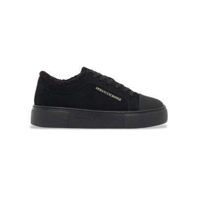 A X Armani Exchange para mulher. XW003067AF27450UC001 Tênis de Couro Marca preto (36), Plano, Cordão, Casual A X Armani Exchange para mulher. XW003067AF27450UC001 Tênis de Couro Marca preto (36), Plano, Cordão, Casual