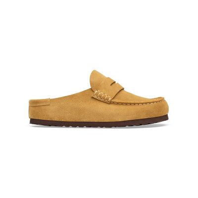 Birkenstock para mulher. 1033127 Mocassins de Couro Naples Wrapped (Ajuste Estreito) mostarda (37), Plano, Camurça, Nenhum, Casual Birkenstock para mulher. 1033127 Mocassins de Couro Naples Wrapped (Ajuste Estreito) mostarda (37), Plano, Camurça, Nenhum, Casual