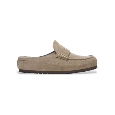 Birkenstock para mulher. 1029675 Tamancos de Couro Naples Wrapped (Ajuste Regular) taupe (38), Plano, Nenhum, Casual Birkenstock para mulher. 1029675 Tamancos de Couro Naples Wrapped (Ajuste Regular) taupe (38), Plano, Nenhum, Casual