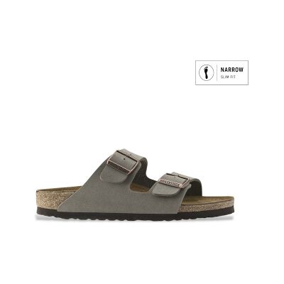 Birkenstock para mulher. 151213 Sandálias Birko-Flor Nubuck Arizona Stone (Ajuste Estreito) cinza (38), Couro, Plano, Nenhum, Casual Birkenstock para mulher. 151213 Sandálias Birko-Flor Nubuck Arizona Stone (Ajuste Estreito) cinza (38), Couro, Plano, Nenhum, Casual