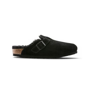 Birkenstock para mulher. 259883 Tamancos de Couro Boston Shearling (Ajuste Estreito) preto (40), Plano, Camurça, Nenhum, Casual Birkenstock para mulher. 259883 Tamancos de Couro Boston Shearling (Ajuste Estreito) preto (40), Plano, Camurça, Nenhum, Casual