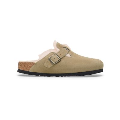 Birkenstock para mulher. 1028299 Tamancos de Couro Boston Shearling (Ajuste Estreito) bege (40), Plano, Camurça, Nenhum, Casual Birkenstock para mulher. 1028299 Tamancos de Couro Boston Shearling (Ajuste Estreito) bege (40), Plano, Camurça, Nenhum, Casual