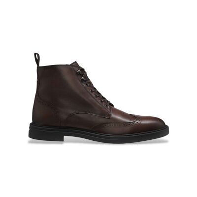 BOSS para homem. 50552551 Botins em pele castanha com pormenores abertos (41), Couro, Marrom, Plano, Zíper, Casual BOSS para homem. 50552551 Botins em pele castanha com pormenores abertos (41), Couro, Marrom, Plano, Zíper, Casual