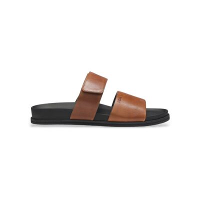 BOSS para homem. 50563153 Chinelos de couro castanhos com tira de proteção (43), Marrom, Plano, Velcro, Casual BOSS para homem. 50563153 Chinelos de couro castanhos com tira de proteção (43), Marrom, Plano, Velcro, Casual