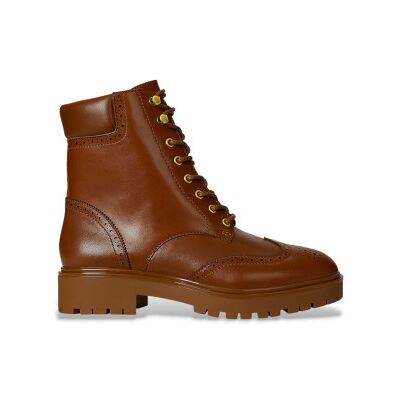 Lauren Ralph Lauren para mulher. 802977885001 Botins Allyson em pele castanha (38), Couro, Marrom, Plano, Cordão, Zíper, Casual Lauren Ralph Lauren para mulher. 802977885001 Botins Allyson em pele castanha (38), Couro, Marrom, Plano, Cordão, Zíper, Casual