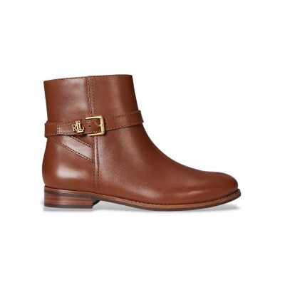 Lauren Ralph Lauren para mulher. 802974382001 Botins Brooke II em pele de bezerro castanha (37), Couro, Marrom, Plano, Zíper, Casual Lauren Ralph Lauren para mulher. 802974382001 Botins Brooke II em pele de bezerro castanha (37), Couro, Marrom, Plano, Zíper, Casual