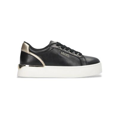 Liu Jo para mulher. BF5041PX026S1189 Sapatilhas de couro com plataforma em preto (41), 3 a 5cm, Cordão, Casual Liu Jo para mulher. BF5041PX026S1189 Sapatilhas de couro com plataforma em preto (41), 3 a 5cm, Cordão, Casual