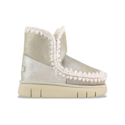 Mou para mulher. MU.FW531002B Botins em pele Eskimo 18 salto prateado, dourado (39), Couro, Prata, 5 a 8cm, Nenhum, Casual Mou para mulher. MU.FW531002B Botins em pele Eskimo 18 salto prateado, dourado (39), Couro, Prata, 5 a 8cm, Nenhum, Casual
