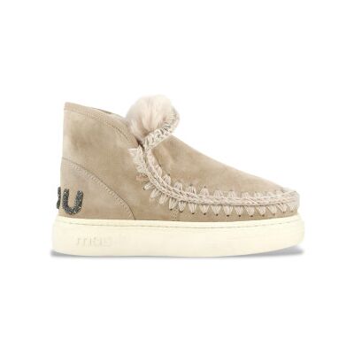 Mou para mulher. MU.FW411001A Botins em pele Eskimo sneak bold glitter logo castanho (41), Couro, Marrom, 3 a 5cm, Nenhum, Casual Mou para mulher. MU.FW411001A Botins em pele Eskimo sneak bold glitter logo castanho (41), Couro, Marrom, 3 a 5cm, Nenhum, Casual