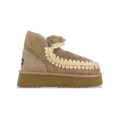 Mou para mulher. MU.FW681000A Botins em pele Mini Eskimo Platform castanho (40), Couro, Marrom, 8 a 10cm, Nenhum, Casual, Cinza, Taupe Mou para mulher. MU.FW681000A Botins em pele Mini Eskimo Platform castanho (40), Couro, Marrom, 8 a 10cm, Nenhum, Casual, Cinza, Taupe