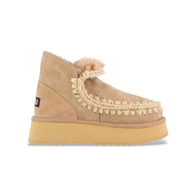 Mou para mulher. MU.FW681000A Botins em pele Mini Eskimo Platform castanho (39), Couro, Marrom, Plano, Nenhum, Casual Mou para mulher. MU.FW681000A Botins em pele Mini Eskimo Platform castanho (39), Couro, Marrom, Plano, Nenhum, Casual