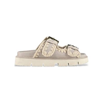 Mou para mulher. MU.SW461005A Bio sandálias duas fivelas taupe (38), 1 a 3cm, Casual Mou para mulher. MU.SW461005A Bio sandálias duas fivelas taupe (38), 1 a 3cm, Casual