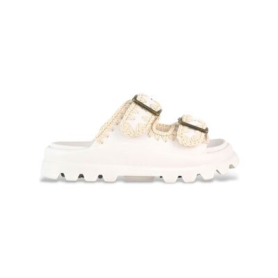 Mou para mulher. MU.SW661001N Sandálias brancas com duas fivelas (40), Branco, 1 a 3cm, Casual Mou para mulher. MU.SW661001N Sandálias brancas com duas fivelas (40), Branco, 1 a 3cm, Casual
