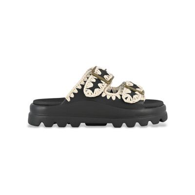 Mou para mulher. MU.SW661001N Sandálias pretas com duas fivelas (37), Preto, 1 a 3cm, Casual Mou para mulher. MU.SW661001N Sandálias pretas com duas fivelas (37), Preto, 1 a 3cm, Casual