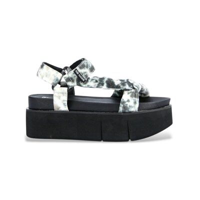 NO NAME para mulher. KNKCLB0 Sandálias de plataforma com estampado preto (38), Tecido, 3 a 5cm, Velcro, Casual NO NAME para mulher. KNKCLB0 Sandálias de plataforma com estampado preto (38), Tecido, 3 a 5cm, Velcro, Casual