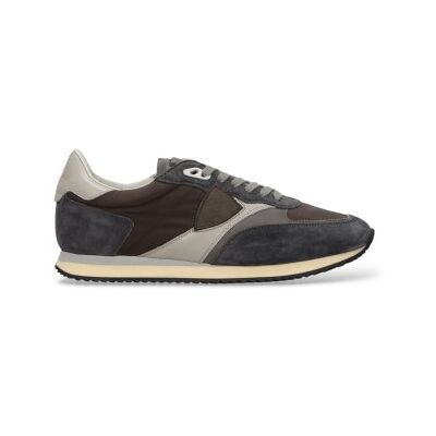 Philippe Model para homem. BVLU Tênis de Couro Blville Low cinza, marrom (43), Plano, Cordão, Casual Philippe Model para homem. BVLU Tênis de Couro Blville Low cinza, marrom (43), Plano, Cordão, Casual