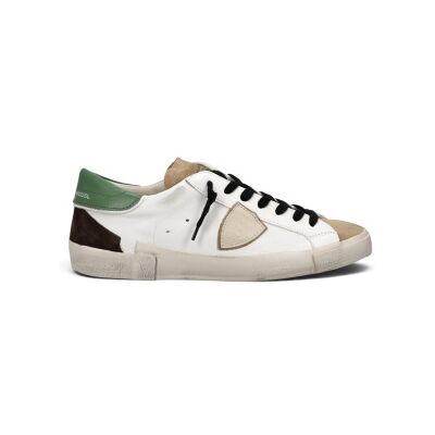 Philippe Model para homem. PRLU Tênis de Couro Prsx Low branco (43), Plano, Cordão, Casual Philippe Model para homem. PRLU Tênis de Couro Prsx Low branco (43), Plano, Cordão, Casual