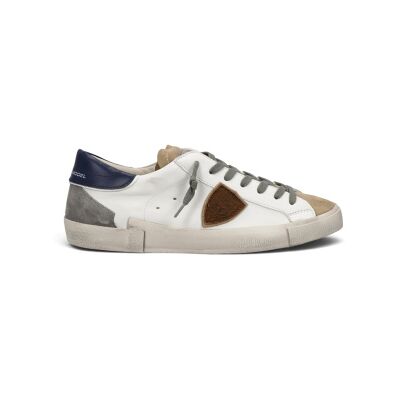 Philippe Model para homem. PRLU Tênis de Couro Prsx Low branco (44), Plano, Cordão, Casual Philippe Model para homem. PRLU Tênis de Couro Prsx Low branco (44), Plano, Cordão, Casual