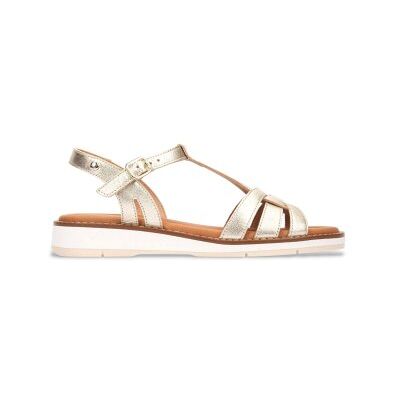 Pikolinos para mulher. W9B-0789CL Sandálias de couro Roquetas douradas (40), Bege, 1 a 3cm, Fivela, Casual Pikolinos para mulher. W9B-0789CL Sandálias de couro Roquetas douradas (40), Bege, 1 a 3cm, Fivela, Casual