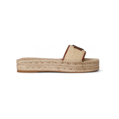 Lauren Ralph Lauren para mulher. 802P06398003 Sandália Polly bege (40), Plano, 1 a 3cm, Nenhum, Casual Lauren Ralph Lauren para mulher. 802P06398003 Sandália Polly bege (40), Plano, 1 a 3cm, Nenhum, Casual