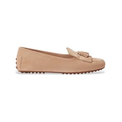 Lauren Ralph Lauren para mulher. 802P22310002 Mocassins Tayte de camurça bege (41), Couro, Plano, Nenhum, Casual, Clássico Lauren Ralph Lauren para mulher. 802P22310002 Mocassins Tayte de camurça bege (41), Couro, Plano, Nenhum, Casual, Clássico
