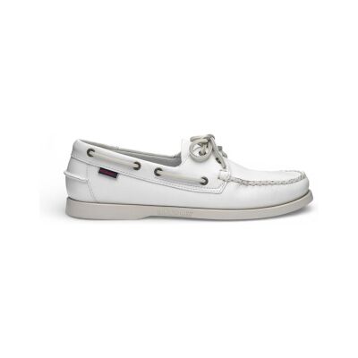 Sebago para homem. 7000H00 Docksides sapatos de barco em pele Portland branco (44), Couro, Plano, Cordão, Casual Sebago para homem. 7000H00 Docksides sapatos de barco em pele Portland branco (44), Couro, Plano, Cordão, Casual