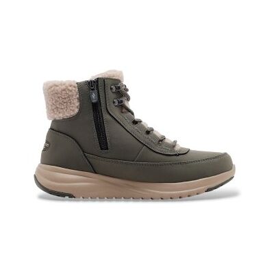Skechers para mulher. 144756 Botins On-The-GO Stellar - Alpine Adventure verde oliva (39), Plano, Zíper, Casual Skechers para mulher. 144756 Botins On-The-GO Stellar - Alpine Adventure verde oliva (39), Plano, Zíper, Casual