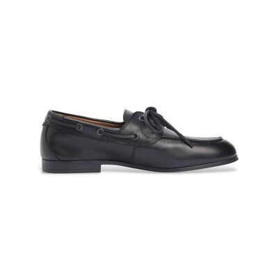 Tommy Hilfiger para homem. FM0FM05748 Sapatos de barco pretos em pele flexível (42), Couro, Plano, Cordão, Casual Tommy Hilfiger para homem. FM0FM05748 Sapatos de barco pretos em pele flexível (42), Couro, Plano, Cordão, Casual