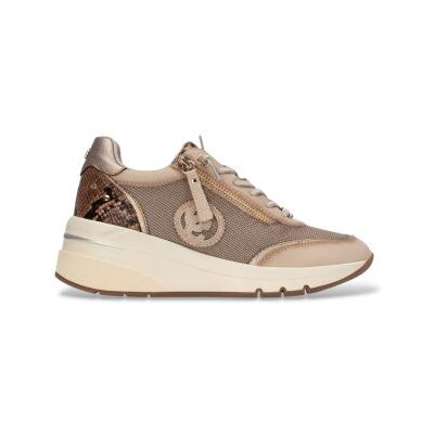 Carmela para mulher. 16422801-BEIGE Tênis de Couro 164228 marrom claro (38), 5 a 8cm, Cordão, Zíper, Casual Carmela para mulher. 16422801-BEIGE Tênis de Couro 164228 marrom claro (38), 5 a 8cm, Cordão, Zíper, Casual