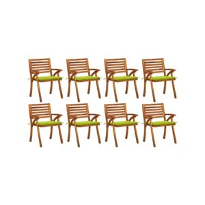 S/marca Conjunto 8 Cadeiras de Jardim com almofadões acácia maciça