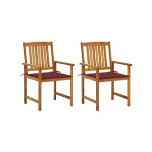 S/marca Conjunto 2 Cadeiras de Jardim com almofadões acácia maciça