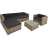 Tectake Conjunto de Jardim Milano (Castanho - Poli-Rattan - 66x76x65 cm)