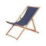 Vidaxl Cadeira de praia dobrável tecido e estrutura de madeira azul