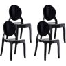 Garbar Mia Cadeira Interior e Exterior Set 4 Preto