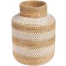 Beliani Vaso de destaque natural Renun de Rattan/vime Branco 26x26x36