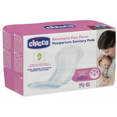 Absorventes Pós-Parto em Algodão Orgânico Chicco - 10 Unidades Absorventes Pós-Parto em Algodão Orgânico Chicco - 10 Unidades