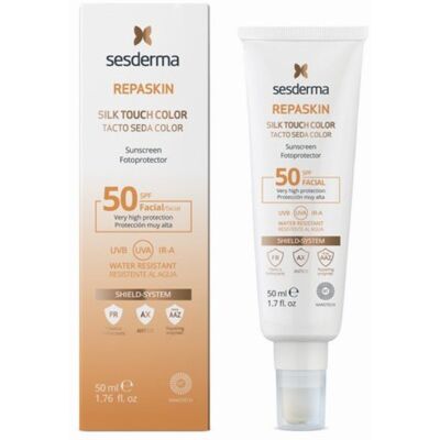 Sesderma Repaskin SPF50 Toque de Seda com Cor - Protetor solar facial Sesderma Repaskin SPF50 Toque de Seda com Cor - Protetor solar facial
