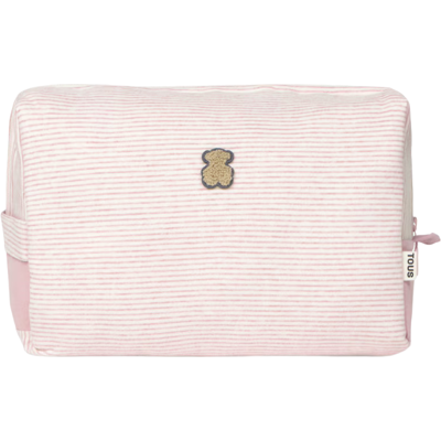 Tous Baby Nécessaire Riscas Rosa com Urso Bordado 26x12x17cm Tous Baby Nécessaire Riscas Rosa com Urso Bordado 26x12x17cm