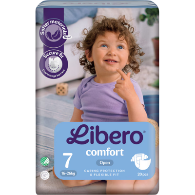 Libero Comfort 7 Fralda 16-26kg 20 Fraldas - Proteção até 12 Horas Libero Comfort 7 Fralda 16-26kg 20 Fraldas - Proteção até 12 Horas