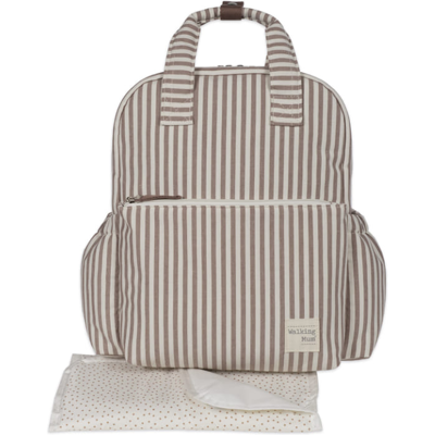 Walking Mum Mochila Maternidade Praliné Strips Moka Muda fraldas incluído Walking Mum Mochila Maternidade Praliné Strips Moka Muda fraldas incluído