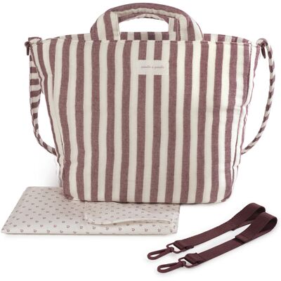 Pasito a Pasito Saco Muda Fraldas Cherry Strips 37x30x12 cm Inclui Trocador Pasito a Pasito Saco Muda Fraldas Cherry Strips 37x30x12 cm Inclui Trocador