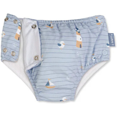 Saro Fralda Cueca de Banho Bebé Navy Hugs 3-6 meses Abertura com molas Saro Fralda Cueca de Banho Bebé Navy Hugs 3-6 meses Abertura com molas