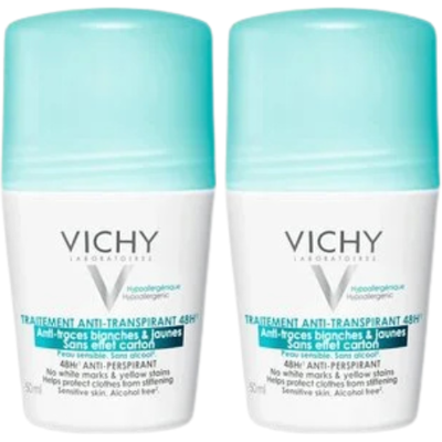 Vichy Pack Antitranspirante Antimanchas Roll-On 48H 2x50ml Protege a Roupa Vichy Pack Antitranspirante Antimanchas Roll-On 48H 2x50ml Protege a Roupa
