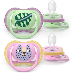 Philips Avent Ultra Air Chupeta Folha e Tigre 6-18M 2 Chupetas Silicone Philips Avent Ultra Air Chupeta Folha e Tigre 6-18M 2 Chupetas Silicone