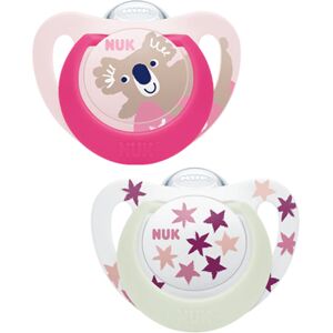 NUK Chupeta Star Day & Night 18-36Meses Rosa-Branca Chupeta para o Dia e outra que Brilha no Escuro Formato Ortodôntico NUK Chupeta Star Day & Night 18-36Meses Rosa-Branca Chupeta para o Dia e outra que Brilha no Escuro Formato Ortodôntico