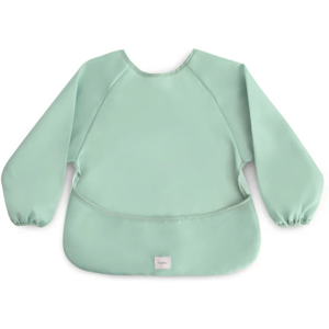 Babador Mushie para bebê - Verde Romano - Mangas longas - Resistente à água - Para 6-24 meses Babador Mushie para bebê - Verde Romano - Mangas longas - Resistente à água - Para 6-24 meses