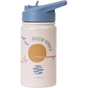 Saro Garrafa Térmica com Palhinha Good Vibes 350ml Aço Inox - Isolamento 12h Saro Garrafa Térmica com Palhinha Good Vibes 350ml Aço Inox - Isolamento 12h